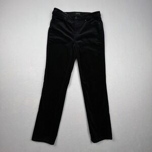 Talbots Corduroy Straight Leg Pant Womens 2 Black Stretch Casual Classic Preppy
